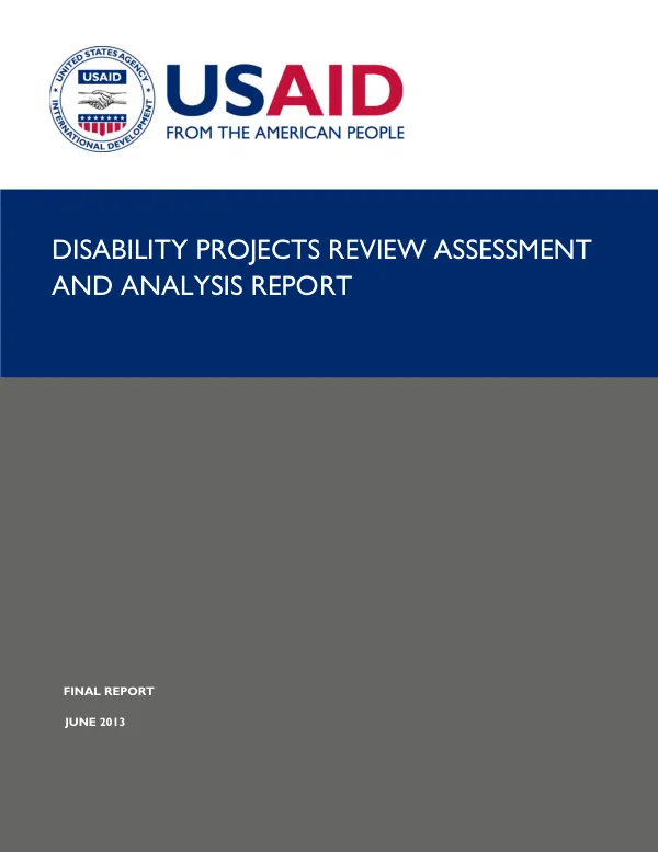 Disability projects review assessment and analysis report