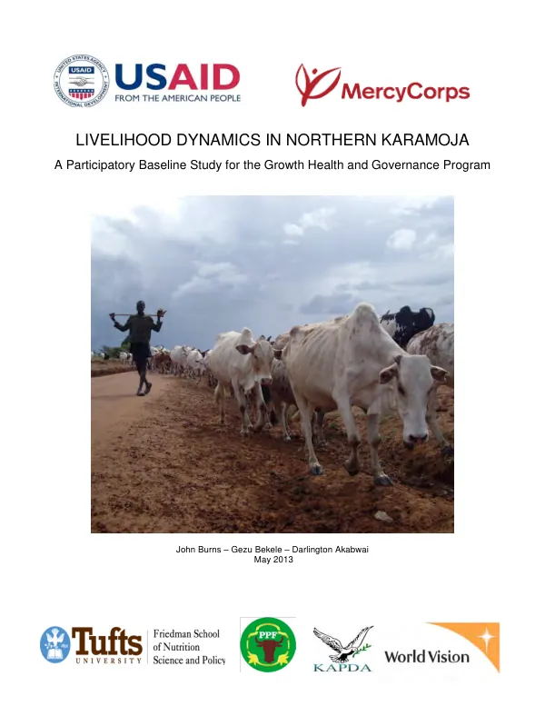Livelihood dynamics in Northern Karamoja : a participatory baseline study for the growth, health and governance program