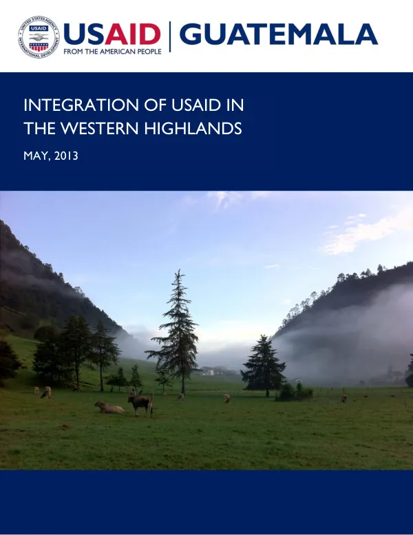 Integration of USAID in the western highlands, Guatemala