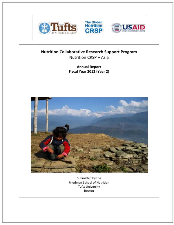 Nutrition collaborative research support program : Asia annual report 2011/12 (fiscal year 2012-year 2)