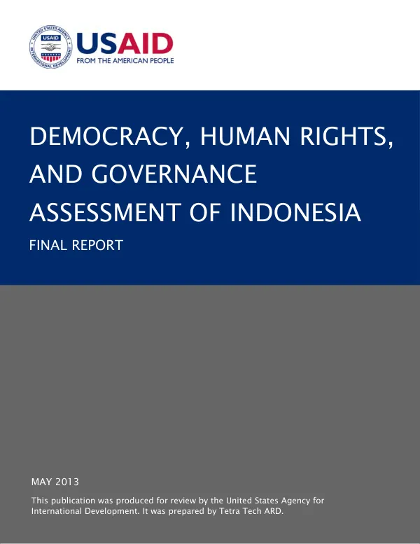 Democracy, human rights, and governance assessment of Indonesia : final report