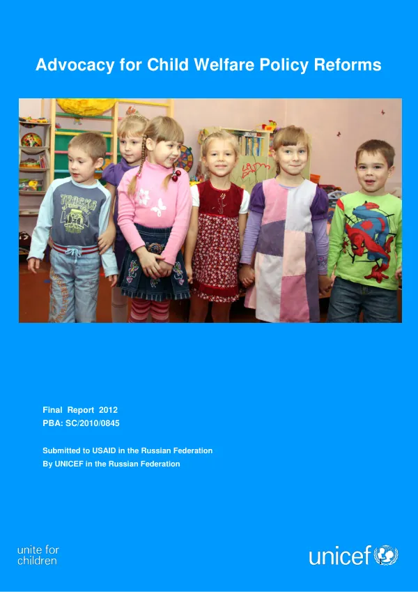 Advocacy for child welfare policy reforms : final report 2012