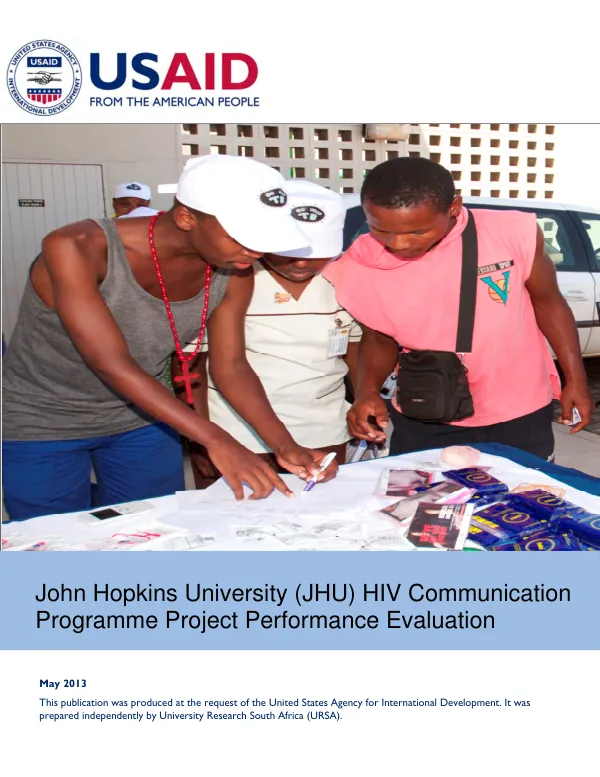 Johns Hopkins University (JHU) HIV communication programme project performance evaluation