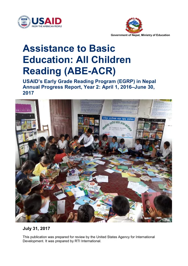 Textbooks and learning materials program : establishing a research-based model for the improvement in student achievement through read Malawi : final report of the read Malawi program