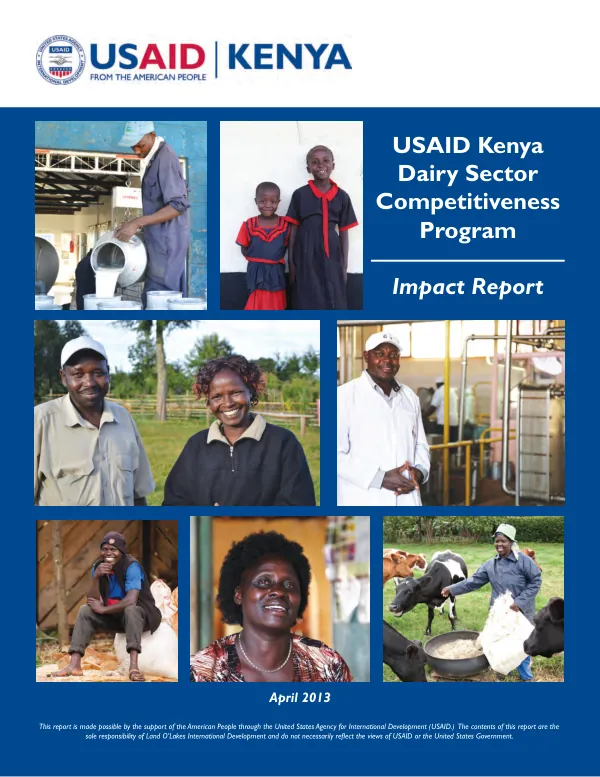 USAID Kenya dairy sector competitiveness program : impact report