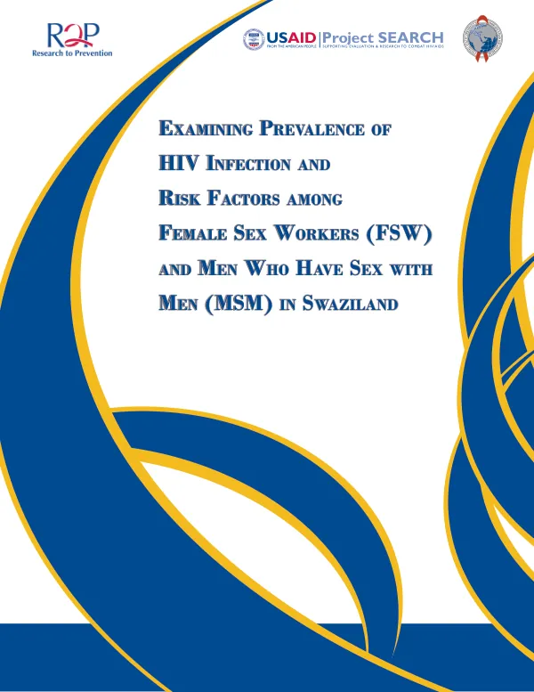 Examining prevalence of HIV infection and risk factors among female sex workers (FSW) and men who have sex with men (MSM) in Swaziland
