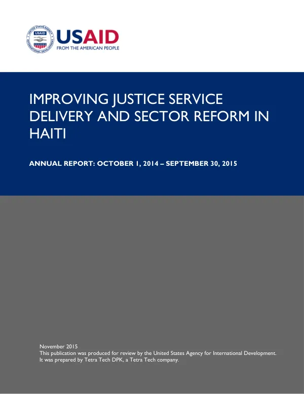 ProJustice Project - 6th Annual Report (Oct 2014 - Sept 2015)