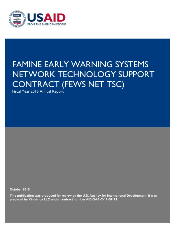 FEWS NET TSC- Fiscal Year 2015 Annual Report