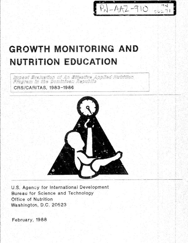Growth monitoring and nutrition education : impact evaluation of an effective applied nutrition program in the Dominican Republic, CRS/CARITAS, 1983-1986