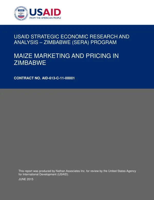 Maize Marketing and Pricing in Zimbabwe