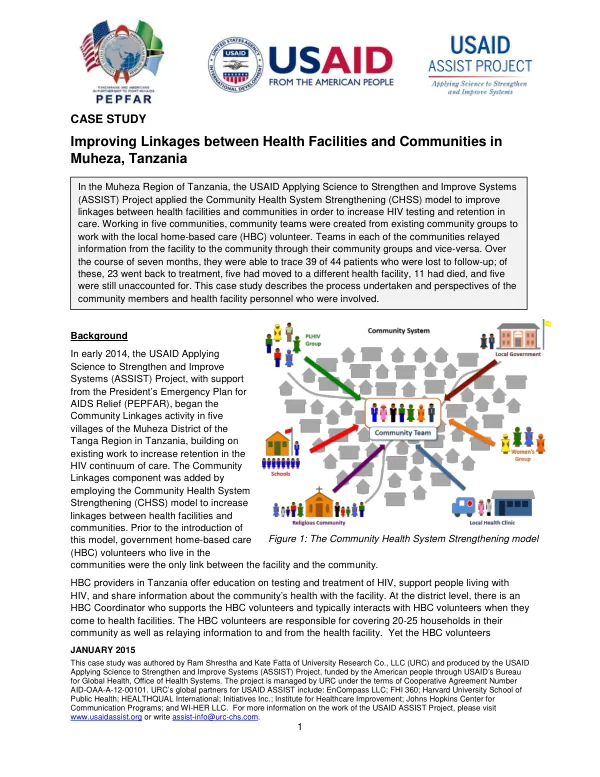 Improving Linkages between Health Facilities and Communities in Muheza, Tanzania