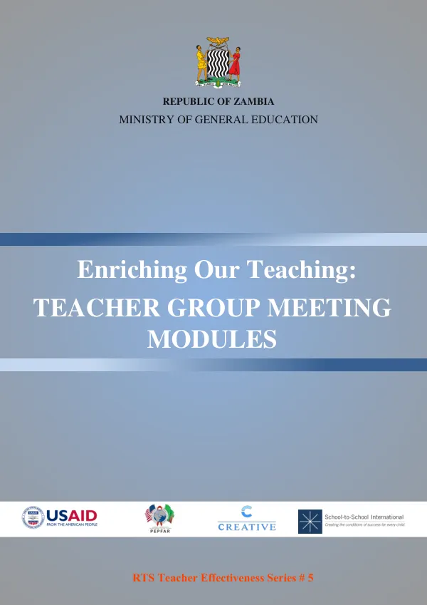 Enriching Our Teaching: Teacher Group Meeting Modules