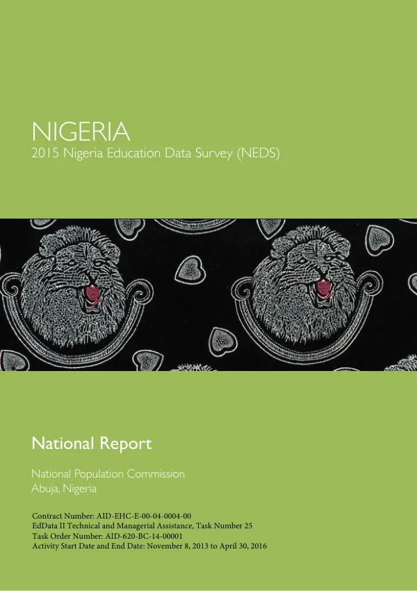 Nigeria 2015 Nigeria Education Data Survey (NEDS) National Report