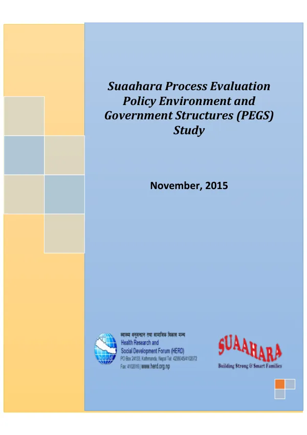 Suaahara Process Evaluation Policy Environment and Government Structures (PEGS) Study
