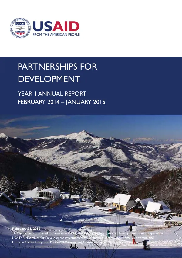 Partnership for Development Year 1 Annual Report
