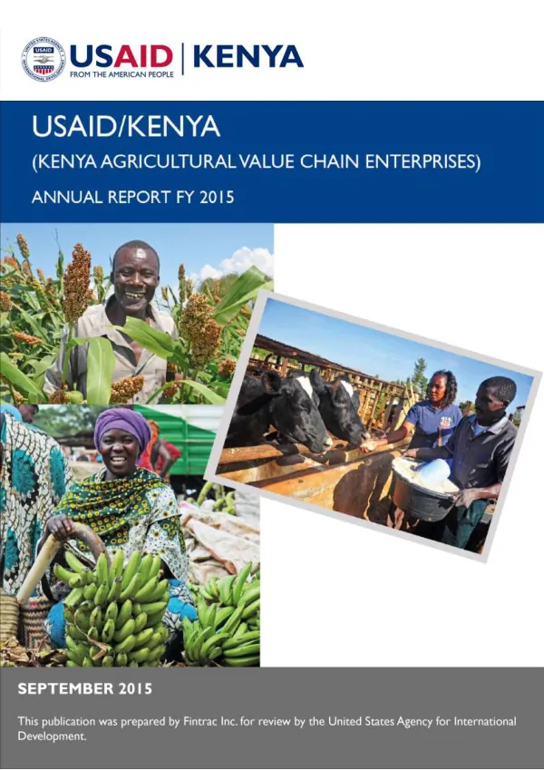 Kenya Agricultural Value Chain Enterprises (USAID-KAVES) Annual Report 2015