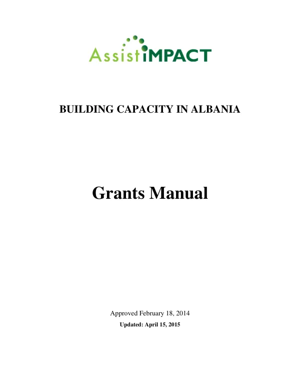 Assist Impact Grants Manual