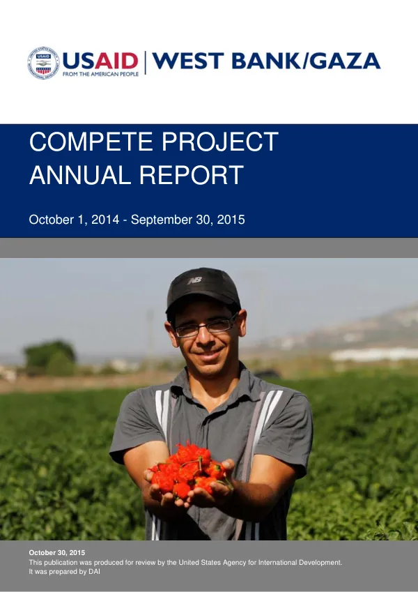 Compete Project Annual Report October 1, 2014 - September 30, 2015