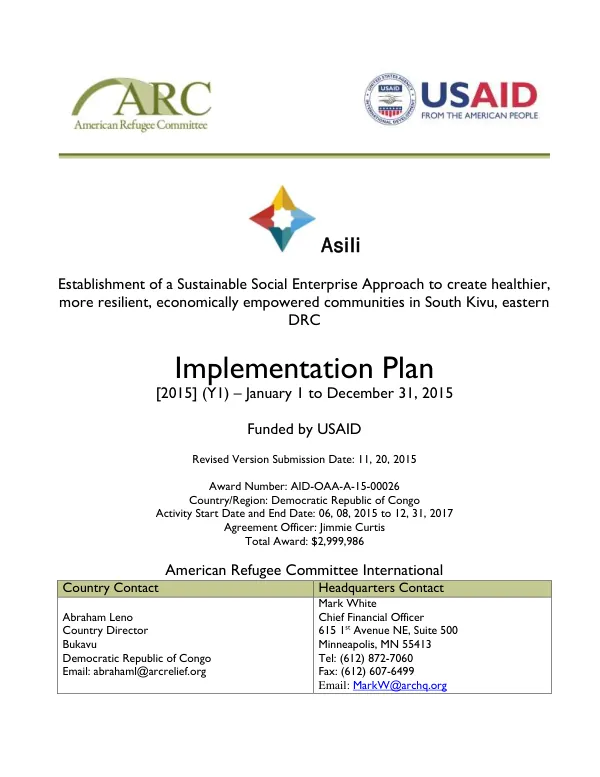 Asili Implementation Plan - Y1