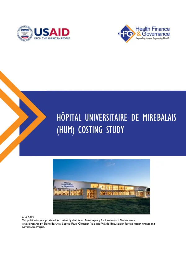 Hôpital Universitaire de Mirebalais (HUM) Costing Study
