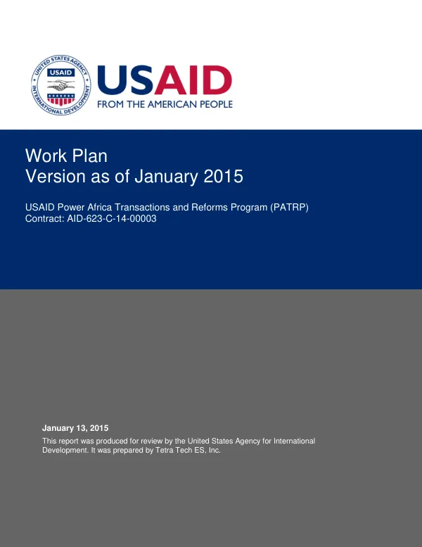 PATRP Work Plan