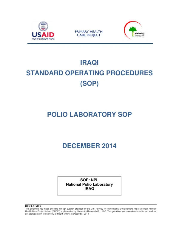 Polio Laboratory SOP