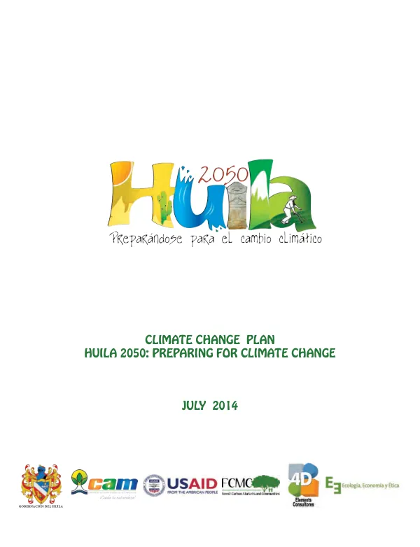 Climate change plan Huila 2050 : preparing for climate change