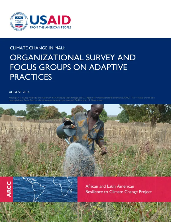imate Change in Mali: Organizational Survey and Focus Groups on Adaptive Practices