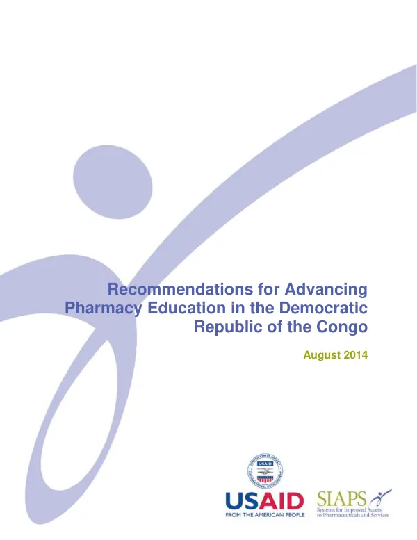 Recommendations for Advancing Pharmacy Education in the Democratic Republic of the Congo