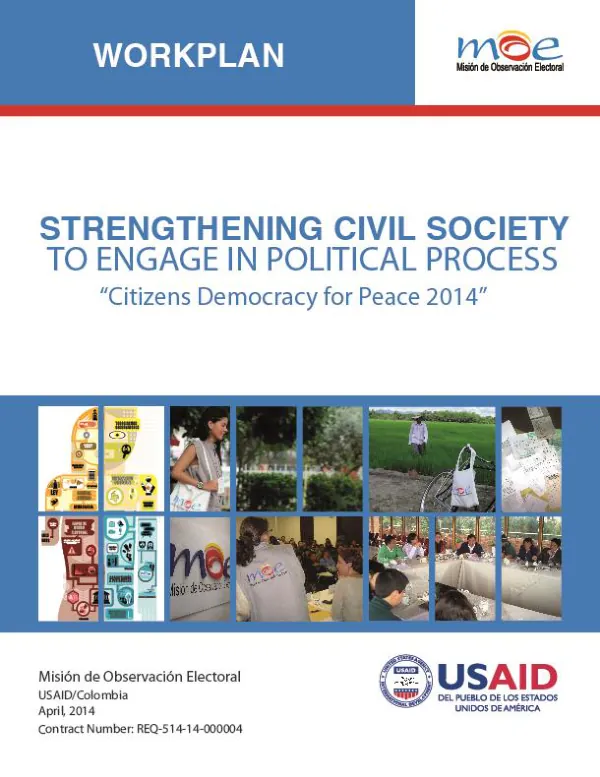 WORK PLAN: Strenghtening civil society to engage in political process