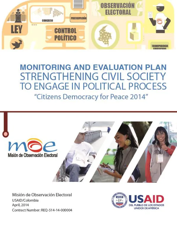 MONITORING AND EVALUATION PLAN: Strenghtening Civil Society to Engage in Political Process