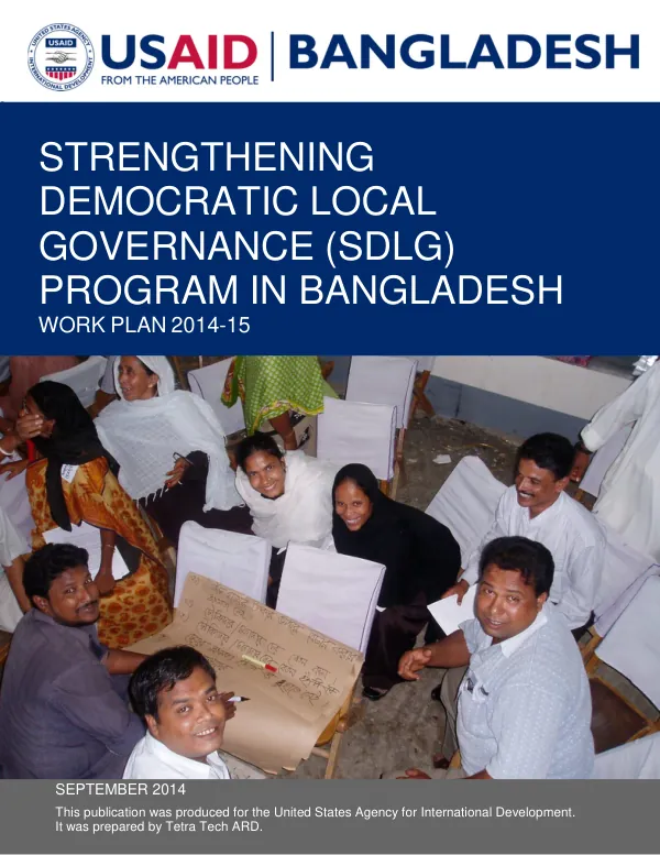 Strengthening Democratic Local Governance (SDLG) Project - Revised Work Plan 2014-2015
