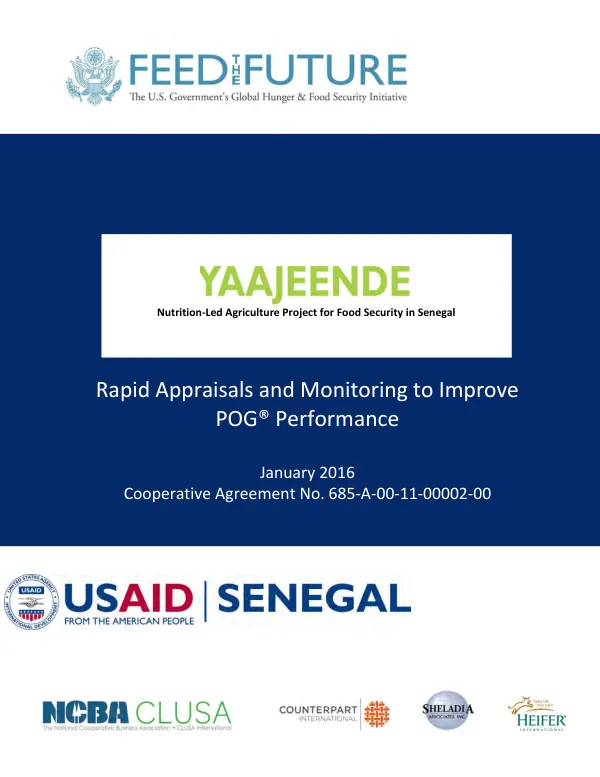 Rapid appraisals and monitoring to improve POG(R) performance : summary brief drawing on “the contributions and challenges of USAID|yaajeende’s passing on the gift [POG(R)] component”
