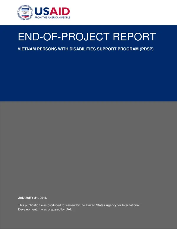 End-of-project report : Vietnam persons with disabilities support program (PDSP)