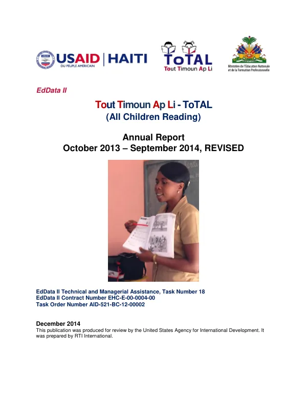 Syria Regional Program II Annual Report September 2015 - September 2016