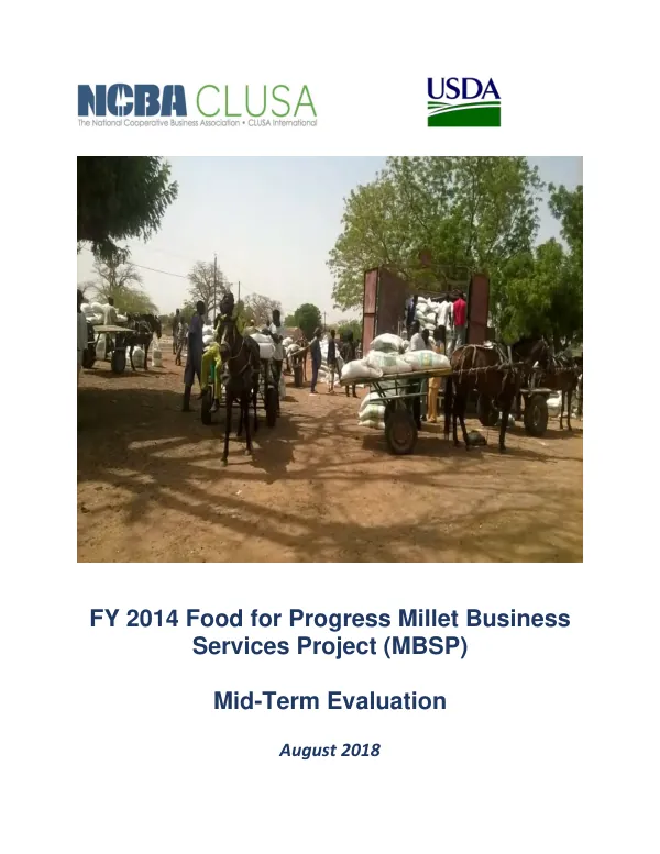 [USDA] FY 2014 food for progress millet business services project (MBSP) in Senegal : mid-term evaluation