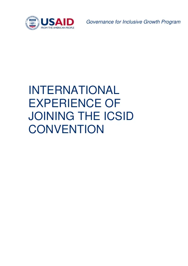 International Experience of Joining the ICSID Convention