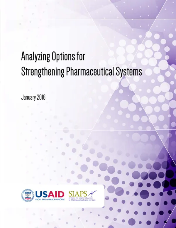 Analyzing Options for Strengthening Pharmaceutical Systems