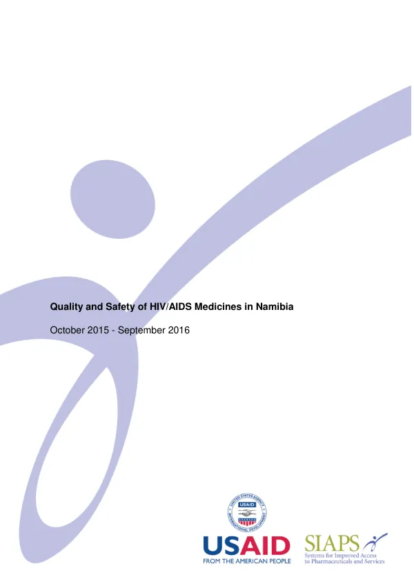 Quality and Safety of HIV/AIDS Medicines in Namibia