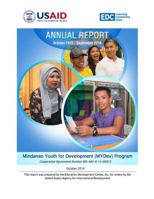 MYDev Program FY16 Year 3 Annual Report