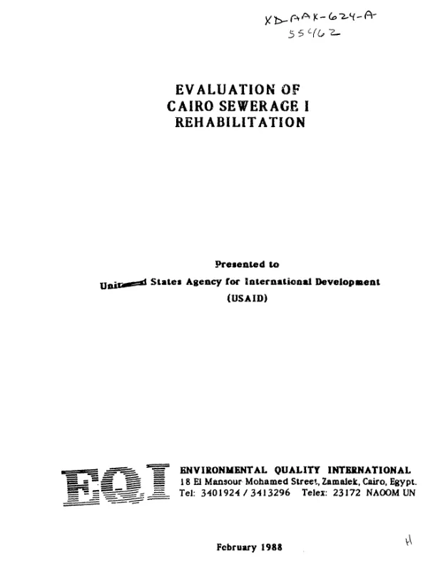 Evaluation of Cairo sewerage I rehabilitation