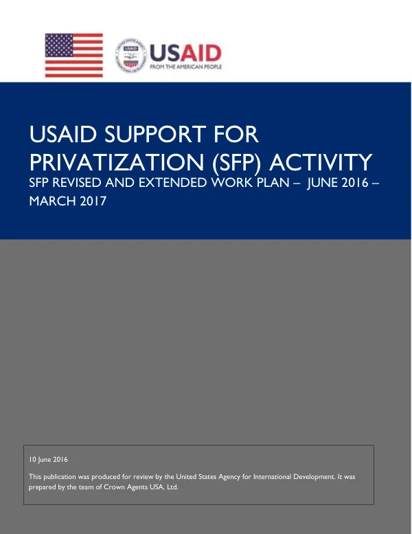 PSFP Work Plan - Jun 2016 - Mar 2017