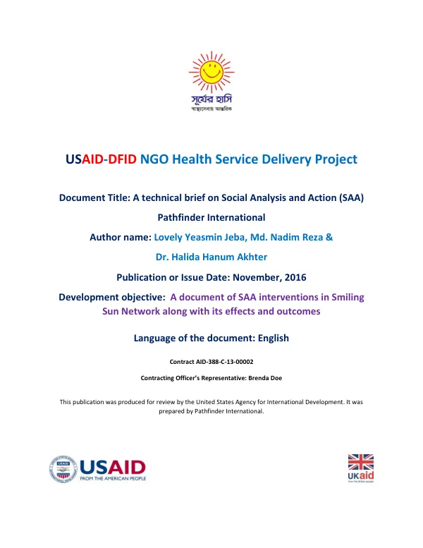 Technical Brief on Social Analysis and Action (SAA)