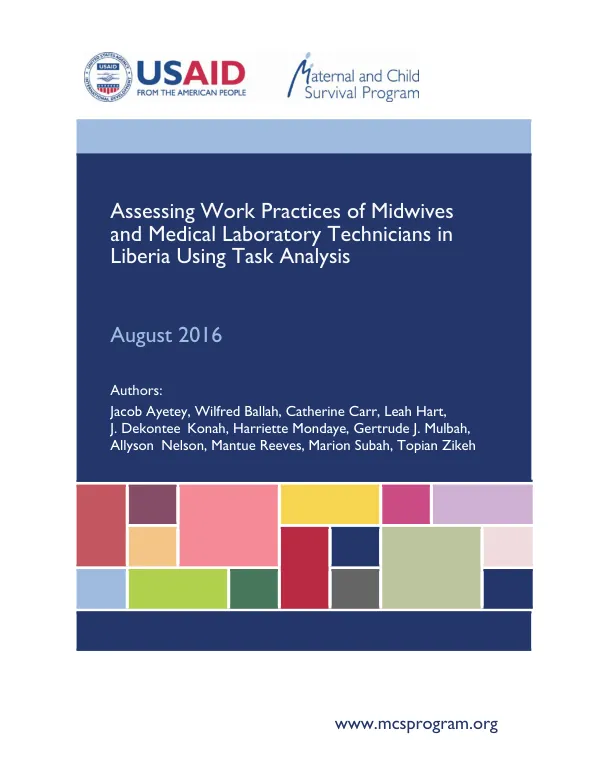 Assessing Work Practices of Midwives and Medical Laboratory Technicians in Liberia Using Task Analysis