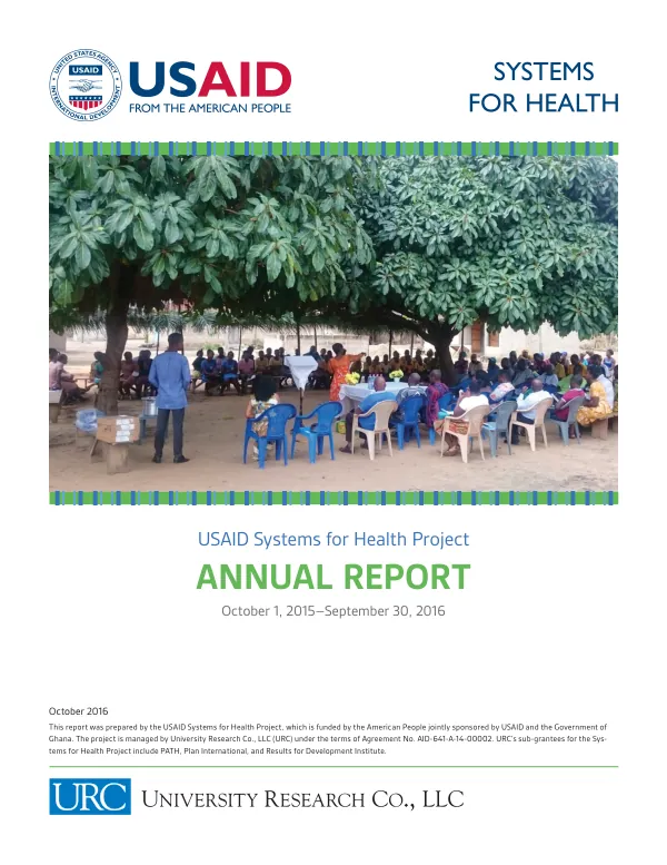 USAID Systems for Health Project Annual Report FY16