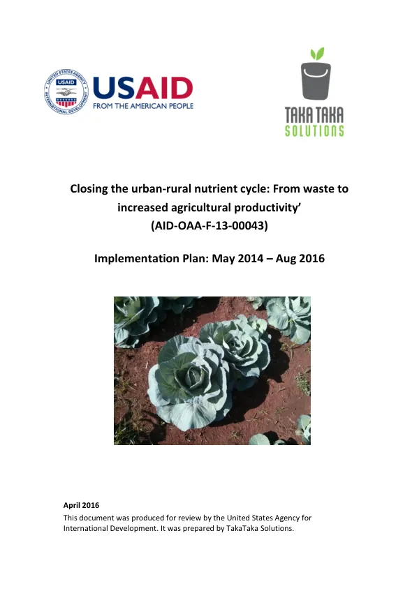 Closing the urban-rural nutrient cycle: From waste to increased agricultural productivity