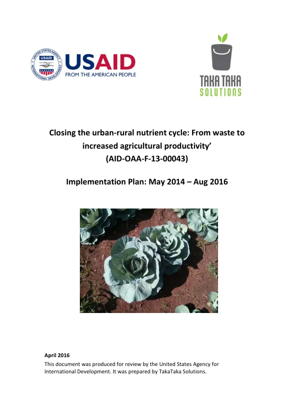 Closing the urban-rural nutrient cycle: From waste to increased agricultural productivity