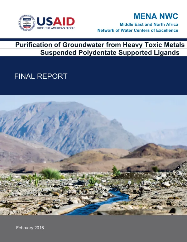 Purification of Groundwater from Heavy Toxic Metals Suspended Polydentate Supported Ligands