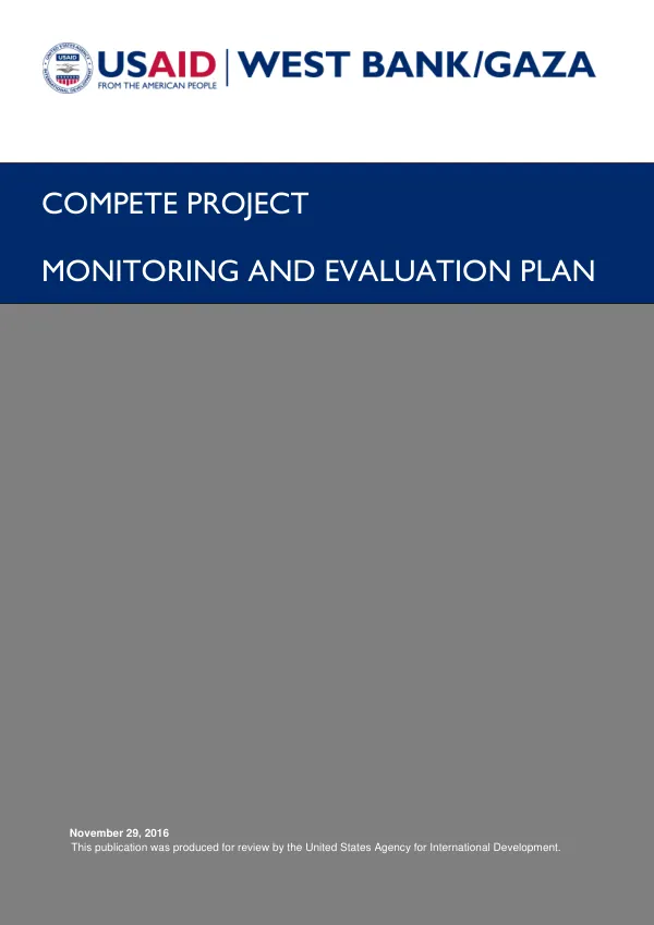 Compete Project Monitoring and Evaluation Plan