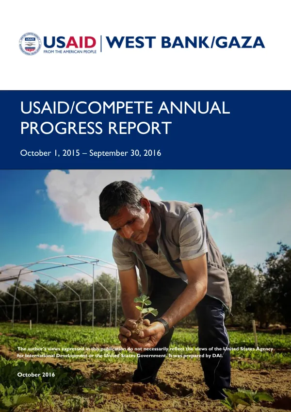 USAID/COMPETE ANNUAL REPORT, OCTOBER 1, 2015 – SEPTEMBER 30, 2016